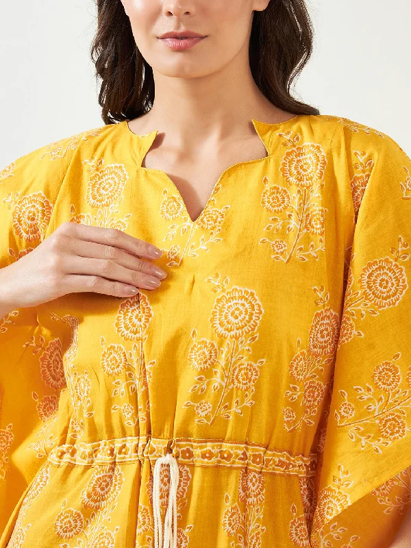 Sunshine Serene Handblock Cotton Kaftan