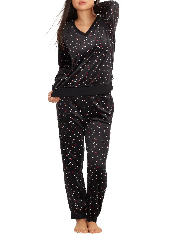 kate spade new york Women's V-Neck Velour Knit Pajama Set