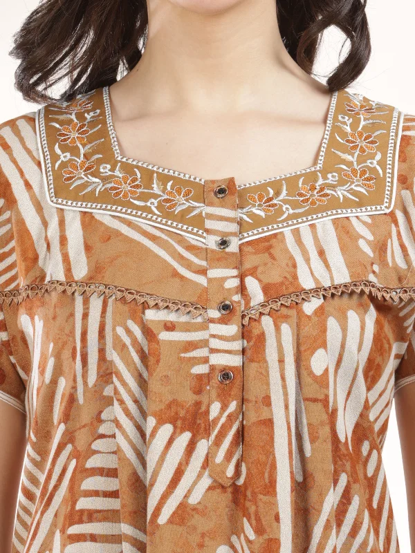 Tranquil Sunset Alpine Maxi Nightgown for Women
