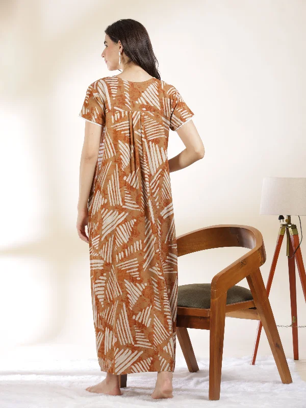 Tranquil Sunset Alpine Maxi Nightgown for Women