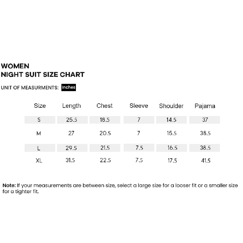 WNS01 TB Women Girls Night Suit Chuva Light Blue